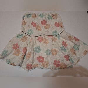 Orvis Floral Cottagecore Boho 100% Linen Skirt Medium